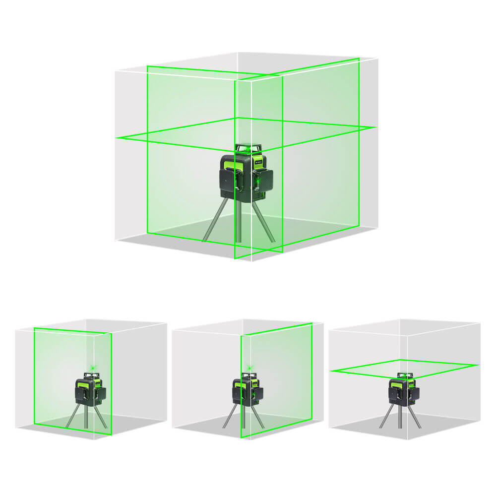 Huepar 903CG 3D Self-Leveling Green Laser Level Horizontal Vertical Cr